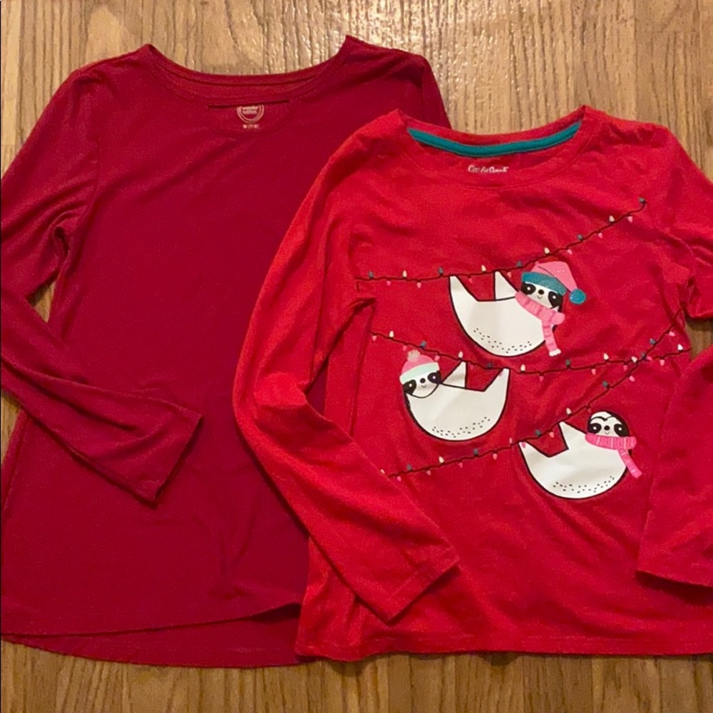 Girls Long Sleeved Shirts sz M(7/8) 2 Shirts!